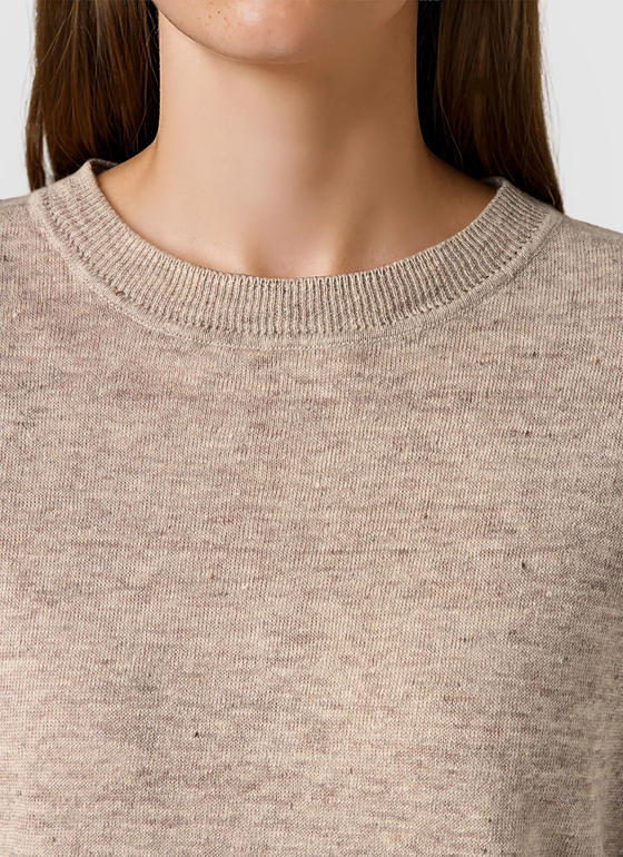 Pullover Rundhals 1/2 Arm Frappuccino Frontansicht