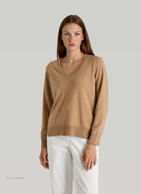 Pullover Stehkragen 1/2 Arm Pumpkin Spice Frontansicht