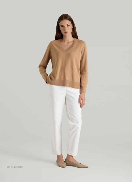 Pullover Stehkragen 1/2 Arm Pumpkin Spice Frontansicht