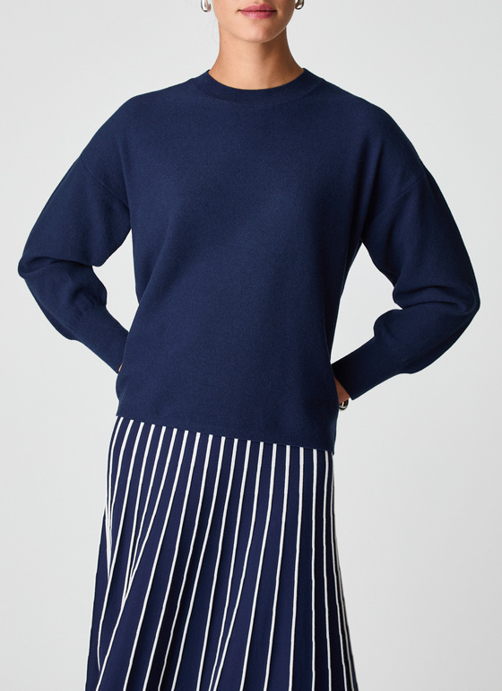 Pullover Rundhals 1/1 Arm Bright Night Frontansicht