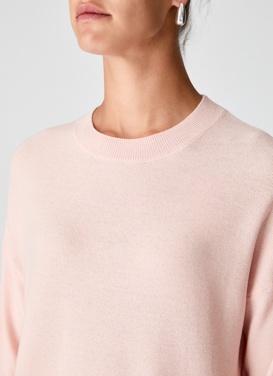Pullover Rundhals 1/1 Arm Pastel Peach Frontansicht