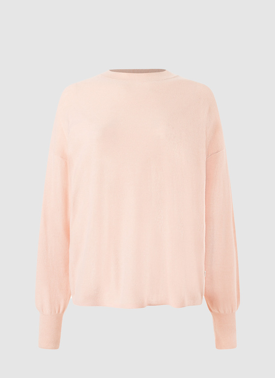 Pullover Rundhals 1/1 Arm Pastel Peach Frontansicht