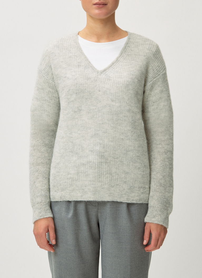 Pullover V-Ausschnitt 1/1 Arm, Oat Milk Detailansicht 1