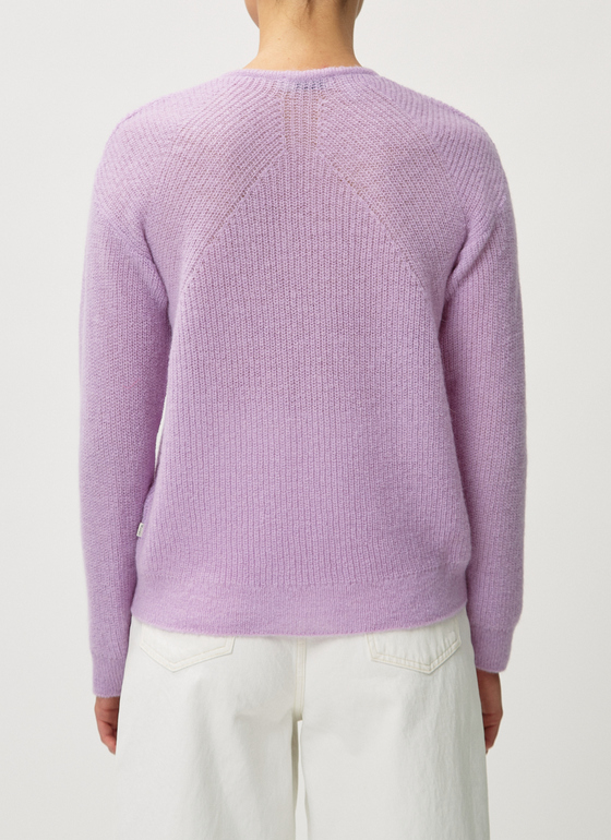 Pullover V-Ausschnitt 1/1 Arm Purple Cream Frontansicht