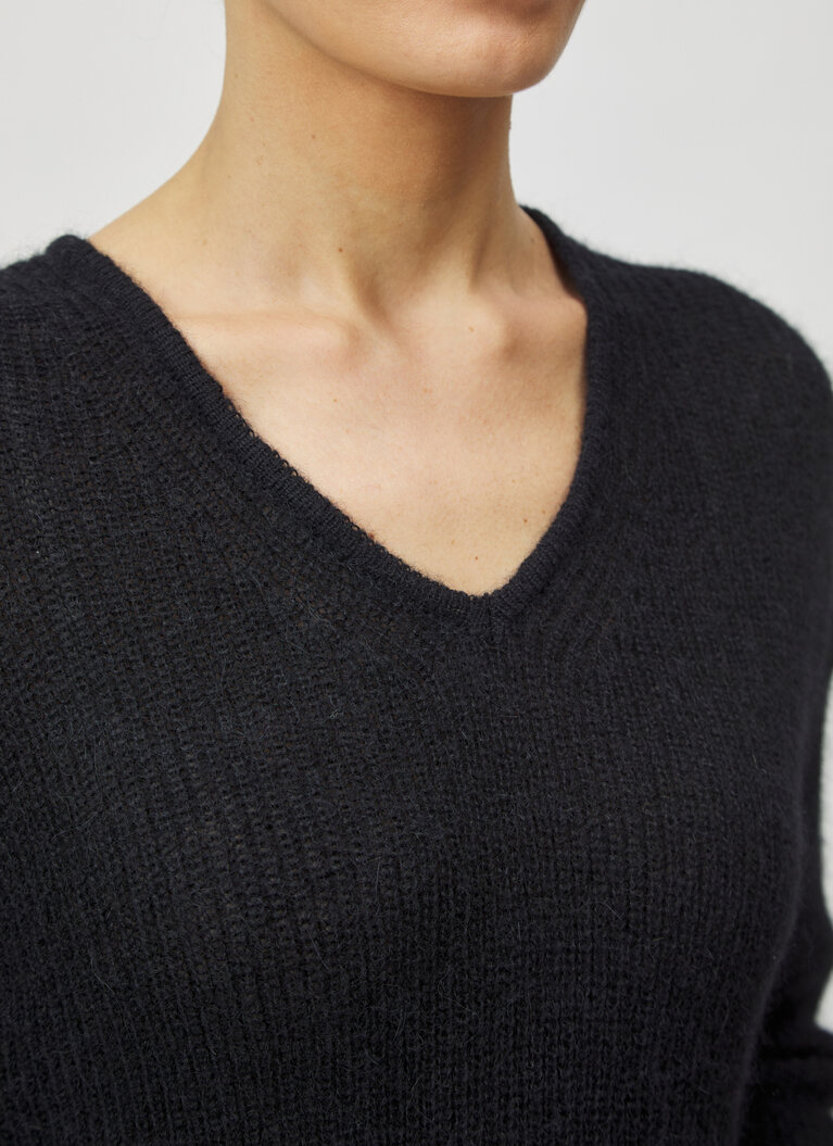 Pullover V-Ausschnitt 1/1 Arm, Black Detailansicht 1