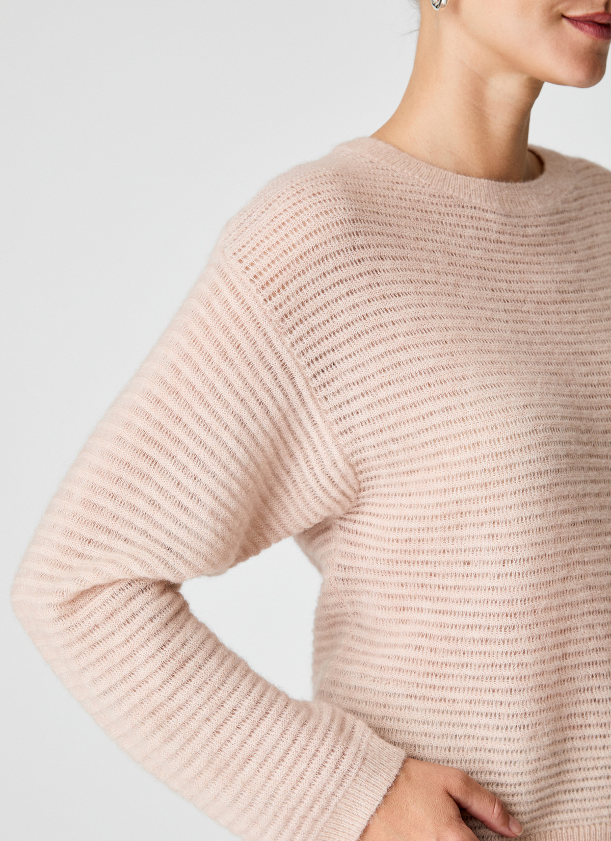 Pullover Rundhals 1/1 Arm, Pastel Peach Detailansicht 2