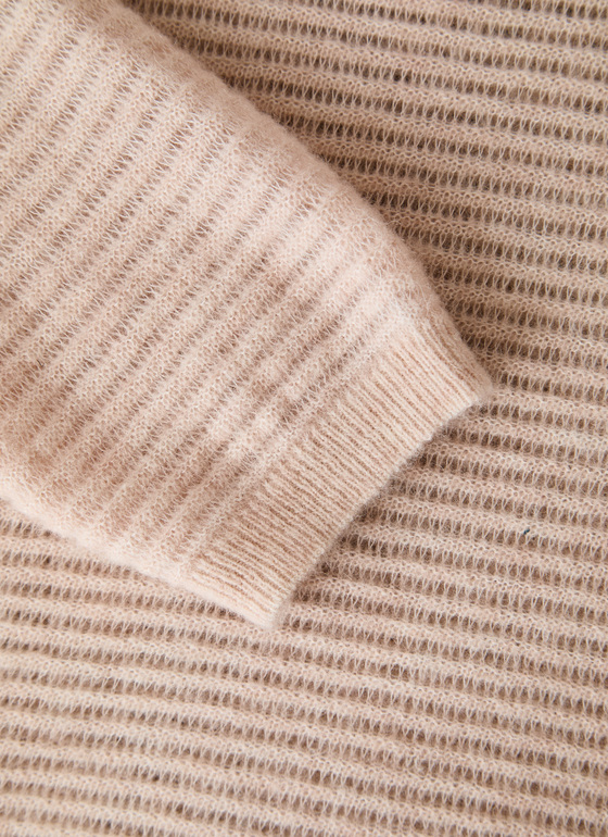 Pullover Rundhals 1/1 Arm Pastel Peach Frontansicht