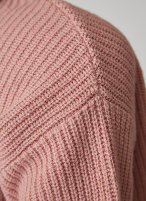 Pullover Rollkragen 1/1 Arm Rosé Frontansicht