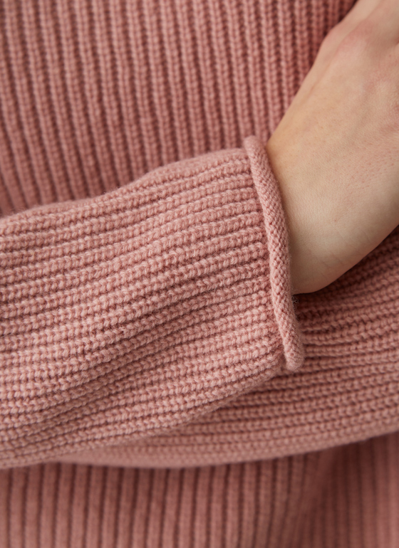 Pullover Rollkragen 1/1 Arm Rosé Frontansicht