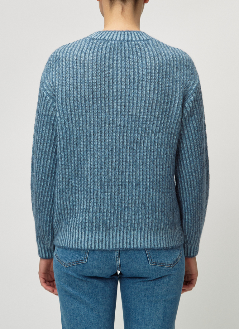 Pullover Rundhals 1/1 Arm, Whale Blue Rückansicht