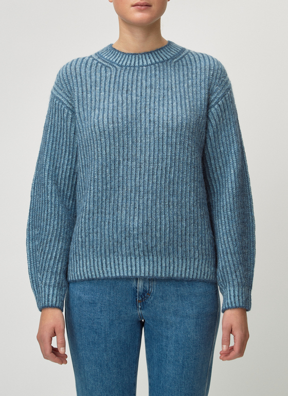 Pullover Rundhals 1/1 Arm Whale Blue Frontansicht