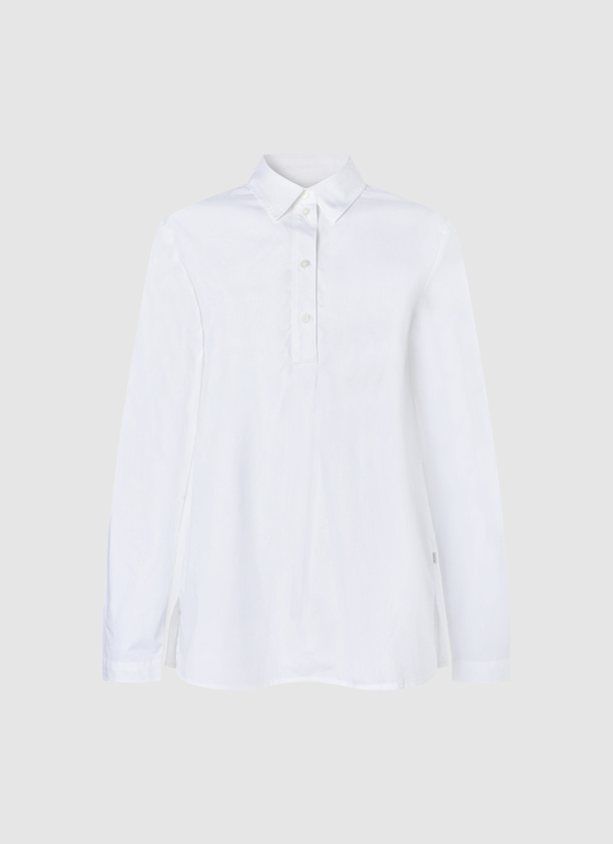 Bluse 1/1 Arm Pure White Frontansicht