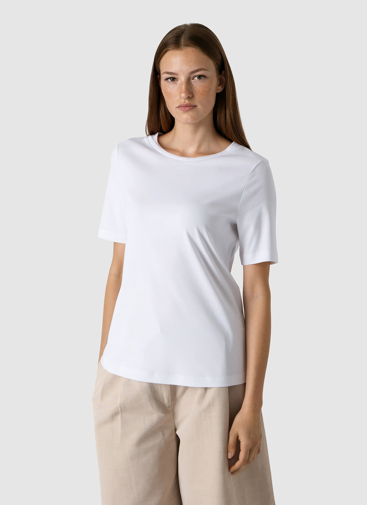 T-Shirt 1/2 Arm, Pure White Frontansicht
