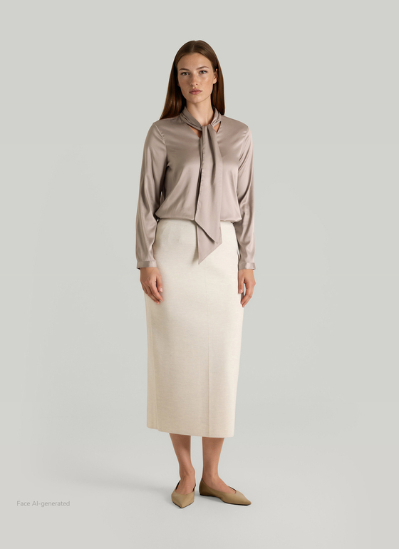 Bluse 1/1 Arm Taupe Grey Frontansicht