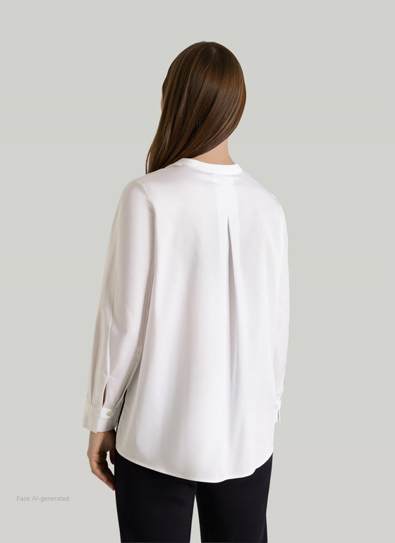 Bluse 1/1 Arm Pure White Frontansicht