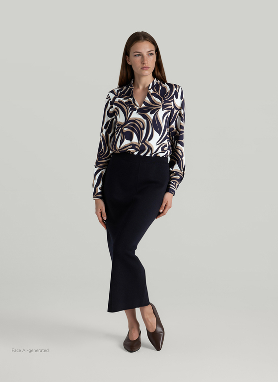 Bluse 1/1 Arm Navy Frontansicht