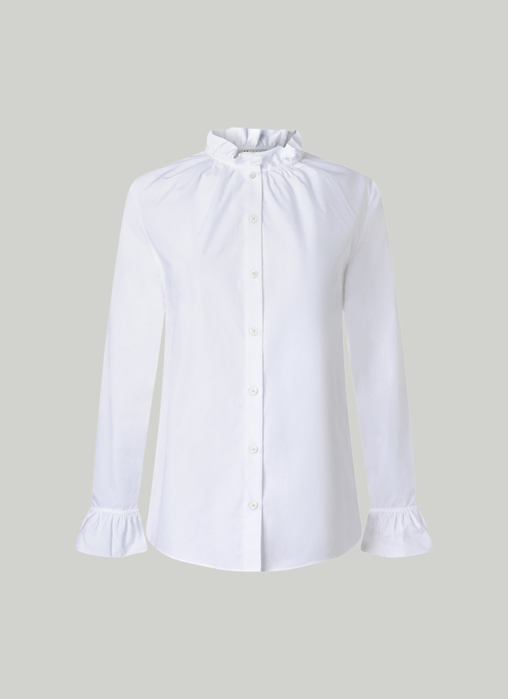 Bluse 1/1 Arm Pure White Frontansicht