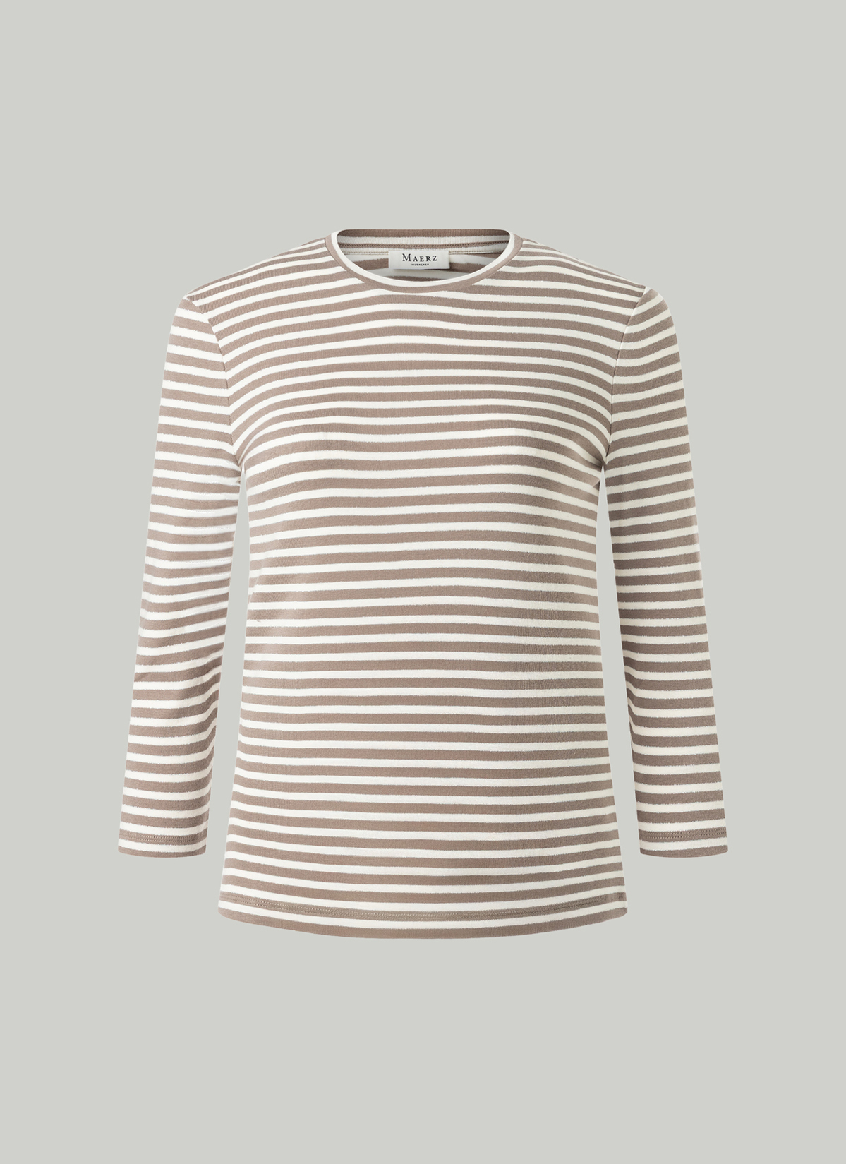Longsleeve Rundhals 3/4 Arm, Taupe Grey