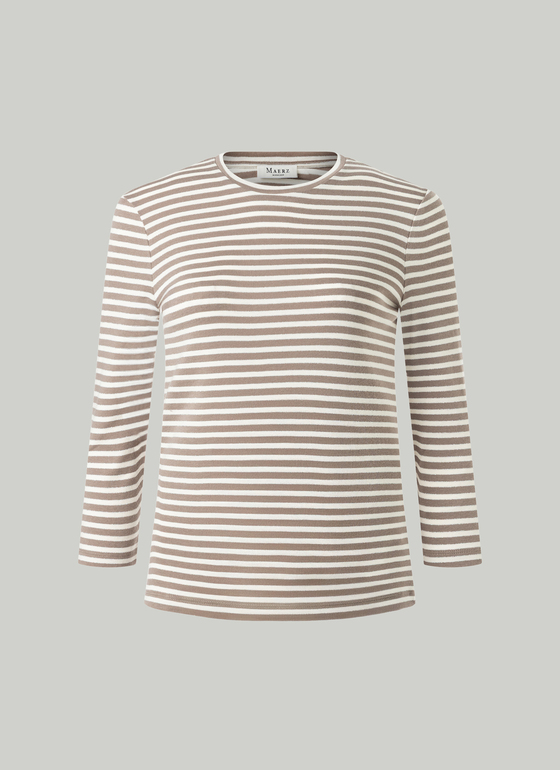 Longsleeve Rundhals 3/4 Arm Taupe Grey Frontansicht