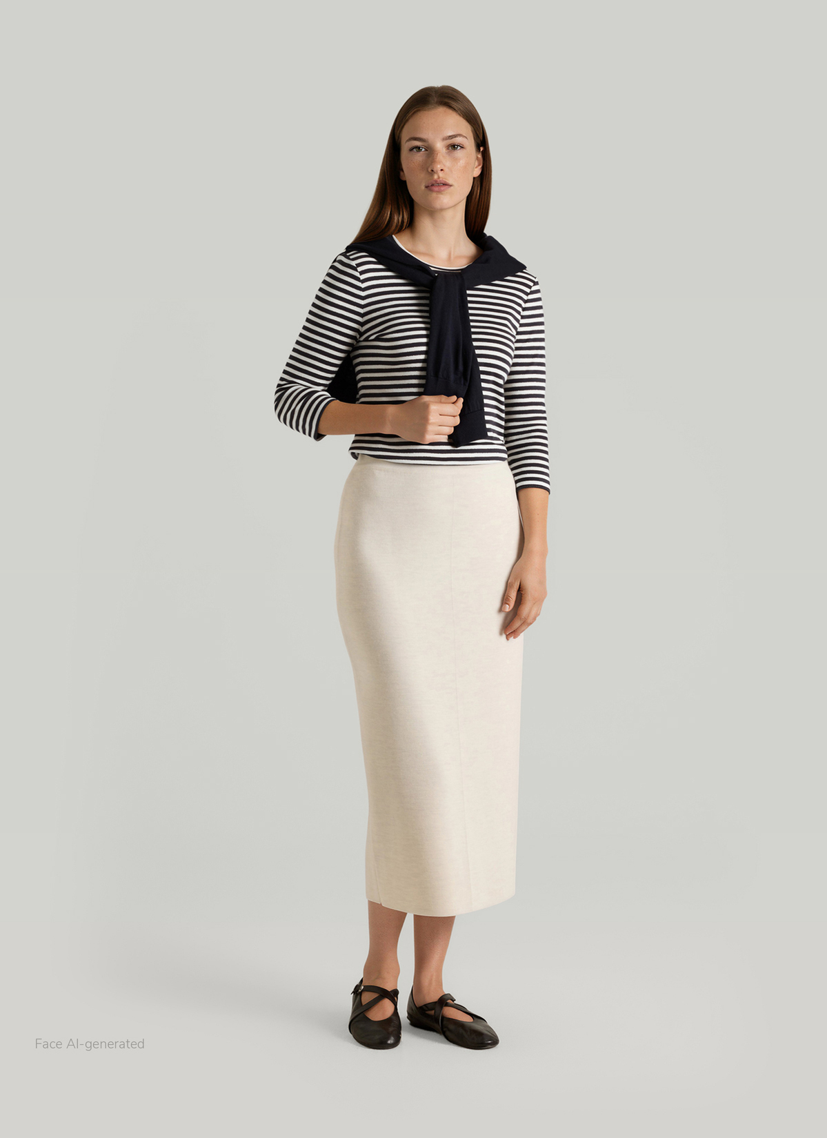 Longsleeve Rundhals 3/4 Arm, Navy Detailansicht 2