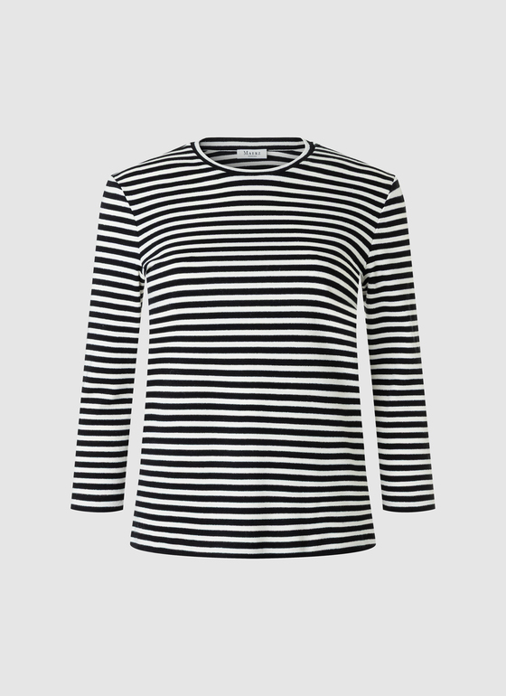 Longsleeve Rundhals 3/4 Arm Black Frontansicht