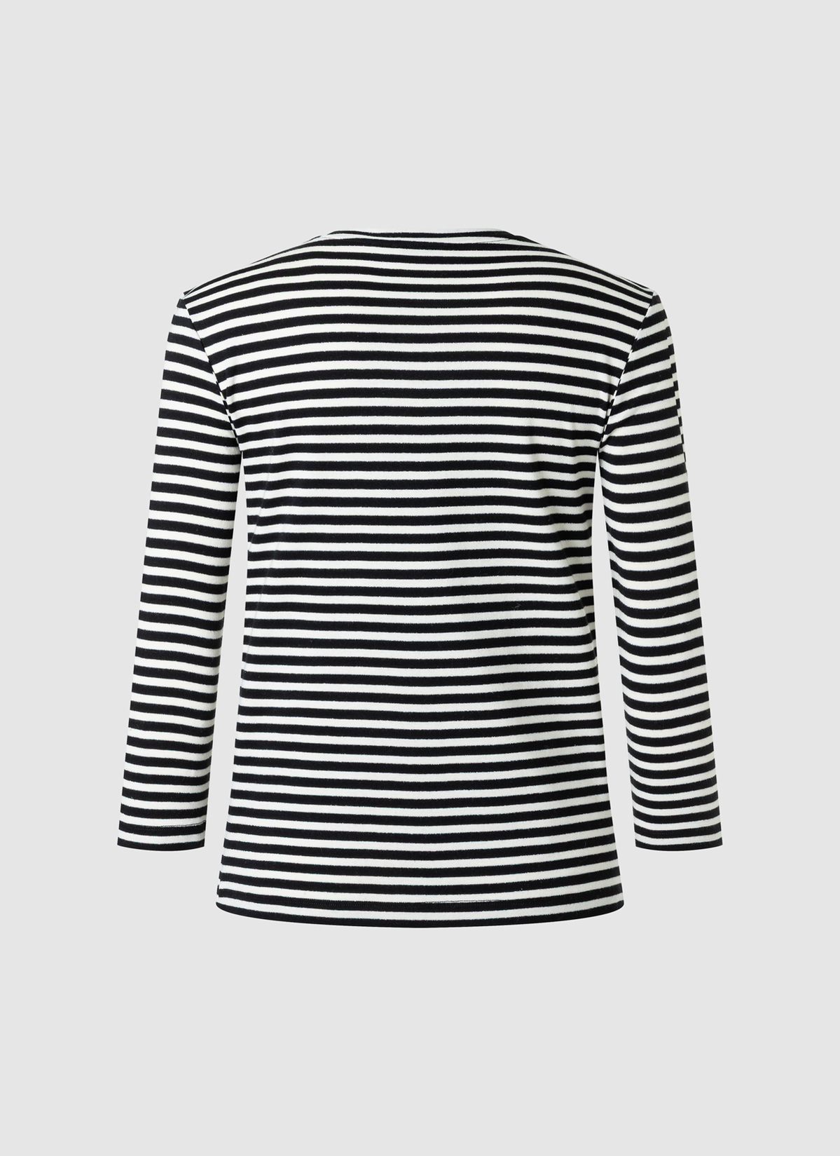 Longsleeve Rundhals 3/4 Arm, Black Rückansicht