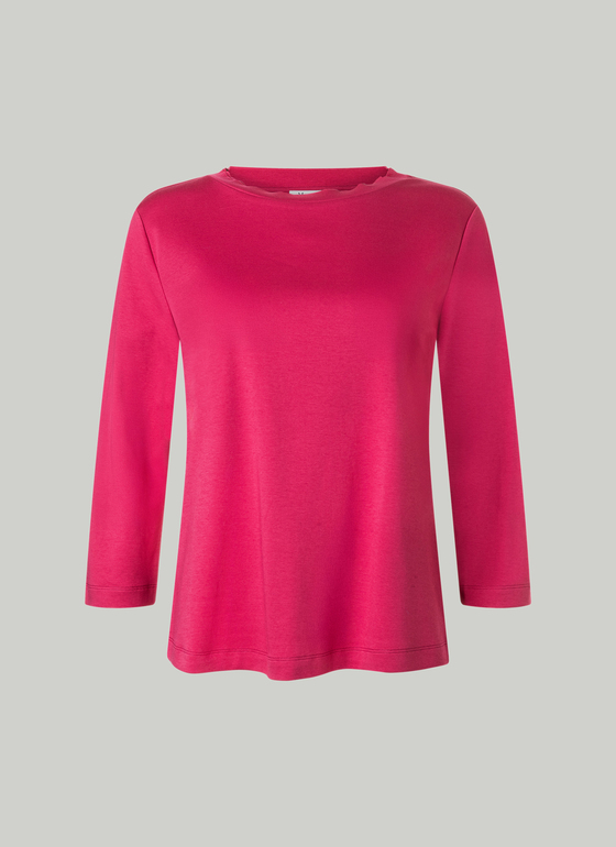 Longsleeve Rundhals 3/4 Arm Peony Red Frontansicht