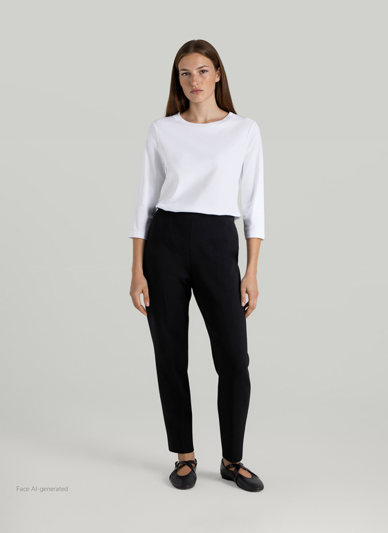 Longsleeve Rundhals 3/4 Arm Pure White Frontansicht