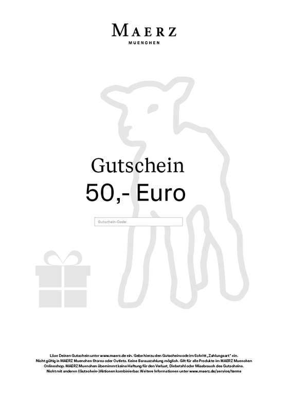 50,€ PDF GUTSCHEIN ONLINESHOP neutral farblos Frontansicht
