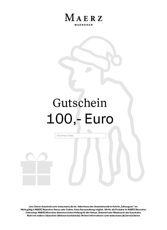 100,- € PDF GUTSCHEIN ONLINESHOP neutral farblos Frontansicht